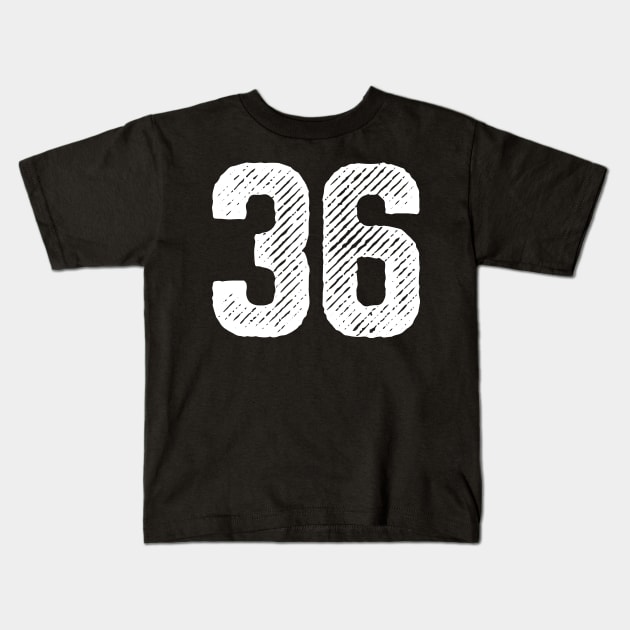 Rough Number 36 Kids T-Shirt by colorsplash